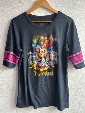 Disney Parks Baseball T Womens Size XL Disney Adult Blue Pink